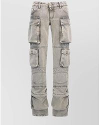 The Attico - 'Essie' Distressed Cargo Trousers With Multiple Pockets - Lyst