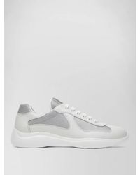 Prada - Mesh Panel Low Sneakers Rubber Sole - Lyst