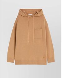 Max Mara - Cashmere Wool Hooded Ribbed Jumper - Lyst