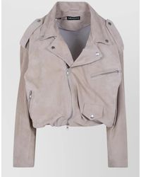 DR. HOPE - Suede Biker Jacket - Lyst