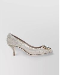 Dolce & Gabbana - Lace Pumps Crystal Embellishment Stiletto Heel - Lyst