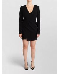 DSquared² - Long-Sleeve Deep V-Neck Mini Dress - Lyst
