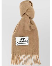 Marni - Logo Patch Scarf With Fringed Edges - Lyst