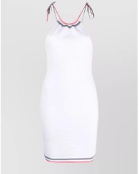 Fendi - Knitted Halterneck Sleeveless Logo Intarsia Mini Dress - Lyst