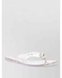 Casadei - Flat Thong Sandals Embellished Glitter Straps - Lyst