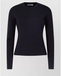 Max Mara - Crew Neck Long Sleeved Fitted Top - Lyst
