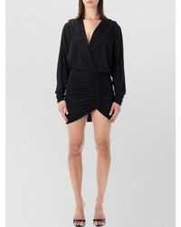 ANDAMANE - Hooded Ruched Mini Dress - Lyst
