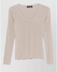 Fabiana Filippi - Fine-Ribbed Long-Sleeve Crewneck Knitted Top - Lyst