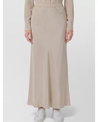 Max Mara - Long Silk Skirt Elasticated Waist - Lyst