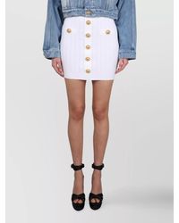 Balmain - High-Rise Knit Mini Skirt - Lyst