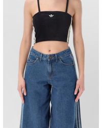 adidas Originals - Chenille Bandeau Crop Top Three Stripes - Lyst
