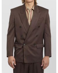 Saint Laurent - Double Breasted Silk Satin Suit Jacket - Lyst