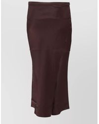 Anine Bing - High Waist Silk Midi Skirt Side Slit - Lyst