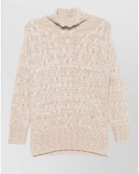 Fabiana Filippi - Cable-Knit Sequin-Embellished Turtleneck Sweater - Lyst