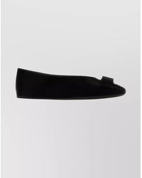 Ferragamo - Vanna I Leather Ballerina Shoes With Bow - Lyst