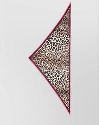 Faliero Sarti - Triangle Scarf With Leopard Print And Frayed Edges - Lyst
