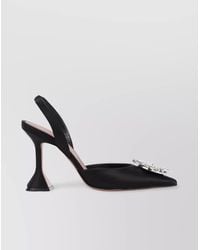 AMINA MUADDI - Silk Crystal-Embellished Slingback Pumps - Lyst