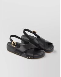 Chloé - Criss-Cross Stud Slingback Sandals - Lyst