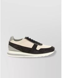 Brunello Cucinelli - Suede And Leather Sneakers With Rubber Sole - Lyst