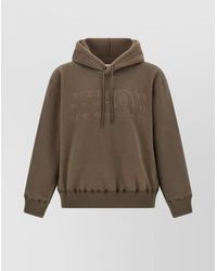 MM6 by Maison Martin Margiela - Cozy Hooded Fleece Sweatshirt With Ribbed Cuffs - Lyst