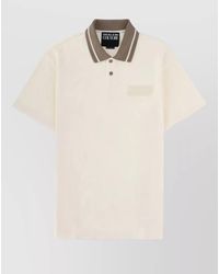 Versace Jeans Couture - Cotton Logo Patch Polo Shirt - Lyst