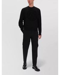 Versace Jeans Couture - Knit Top Crew Neck V Emblem - Lyst
