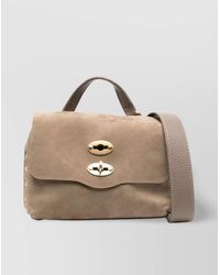Zanellato - Baby Suede Leather Handbag With Studded Detailing - Lyst