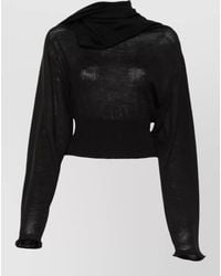 Rick Owens - Hooded Scarf Knit Top Cropped Silhouette - Lyst