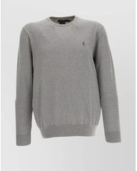Polo Ralph Lauren - Crew Neck Sweater With Ribbed Cuffs And Hem - Lyst