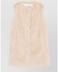 Herno - Faux Fur Sleeveless Round Neck Vest - Lyst