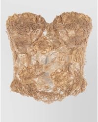 Ermanno Scervino - Strapless Lace Bustier Top Sheer Scalloped - Lyst
