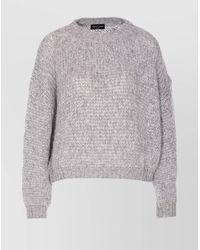 Roberto Collina - Soft Knit Crewneck Sweater With Ribbed Finish - Lyst
