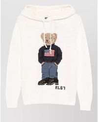 Polo Ralph Lauren - Bear Linen Blend Hooded Knit Sweater - Lyst
