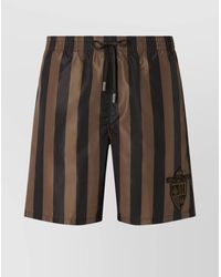 Fendi Double F Print Swim Shorts in Brown for Men | Lyst