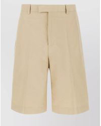 Ferragamo - Cotton Pleated Tailored Bermuda Shorts - Lyst