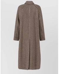 Lardini - Houndstooth Coat Notch Collar Side Pockets - Lyst