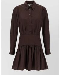 STAUD - Cotton Long Sleeve Mini Shirt Dress - Lyst