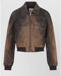 Miu Miu - Lamb Leather Bomber Jacket - Lyst