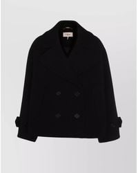 Chloé - Wool Oversized Double-Breasted Short Coat - Lyst