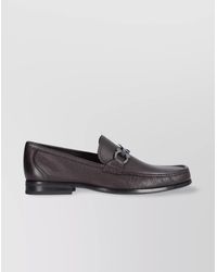 Ferragamo - Leather Loafers With Metal Bit Detail - Lyst