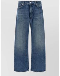 Mother - Wide Leg High Waist Distressed Denim Jeans - Lyst