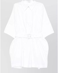 Givenchy - Cotton Short-Sleeve Belted Mini Shirt Dress - Lyst