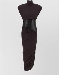 ANDAMANE - Draped Asymmetric Midi Dress - Lyst