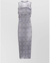 Jean Paul Gaultier - Printed Mesh Midi Dress - Lyst