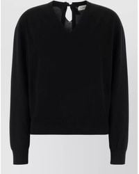 Lanvin - Wool Blend Sweater V Neckline Keyhole - Lyst