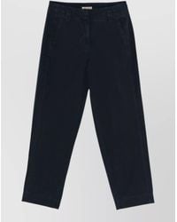 Woolrich - Cotton Carrot Trousers Pockets And Belt Loops - Lyst