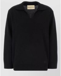 Valentino - Knit Top Ribbed Cuffs And Hem - Lyst