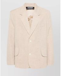 Jacquemus - Wool Blend Blazer Jacket With Shoulder Pads - Lyst