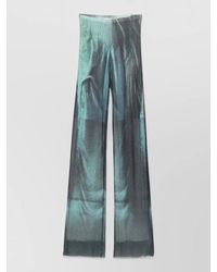 Jean Paul Gaultier - Printed Mesh Wide-Leg Trousers - Lyst