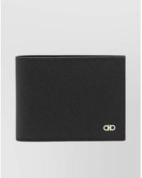 Ferragamo - Micro Gancio Grained Leather Bi-Fold Wallet - Lyst